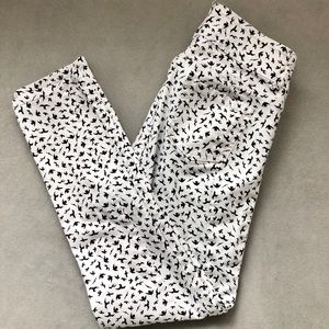 Oh Pomp! Skinny Jeans White Black Birds Sz 32